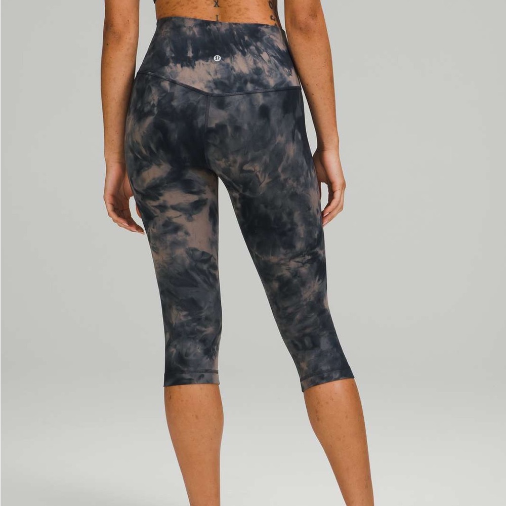 🍋 Lululemon Align High-Rise Crop Size 2, 17" Diamond Dye Lunar Rock True Navy